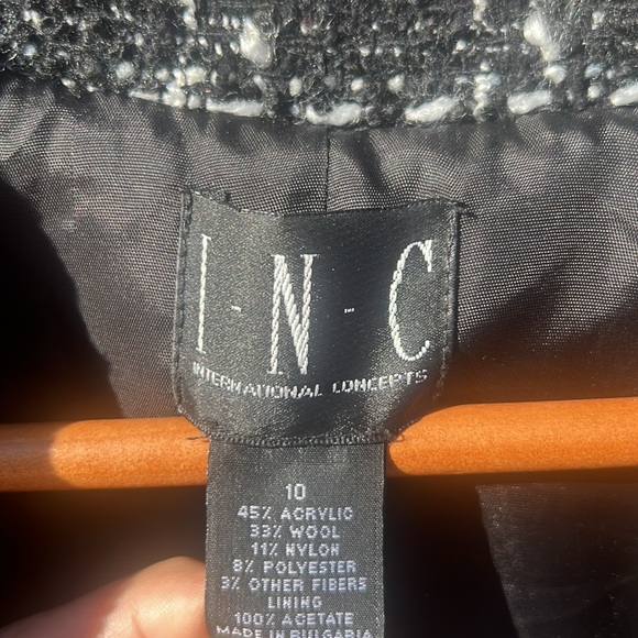 INC TWEED COAT W FRINGE SIZE 10 - Picture 3 of 4